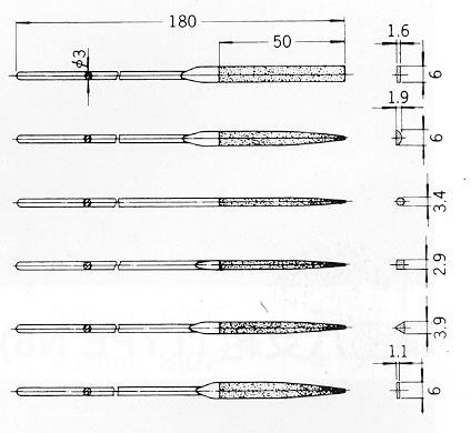 Diamantový pilník půlkulatý 6x1,9x50 -180mm,st.3mm #200 Premium 